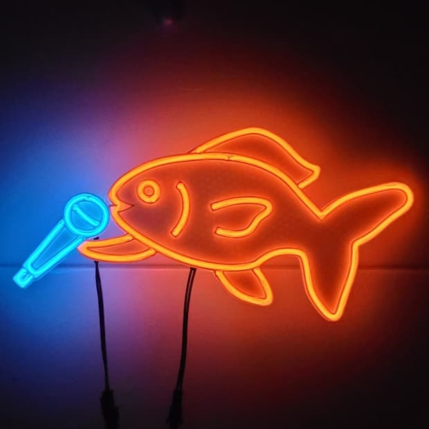 금붕어 노래 네온사인 led 램프 무드등 조명