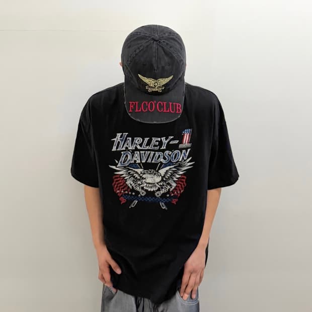 할리데이비슨 프린팅 반팔