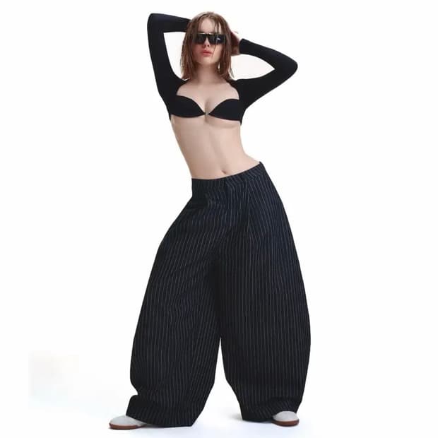 Pushpush stripe pants M size