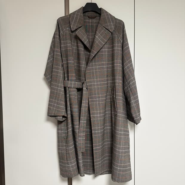 빔즈 빈티지 체크 트렌치 코트 M사이즈