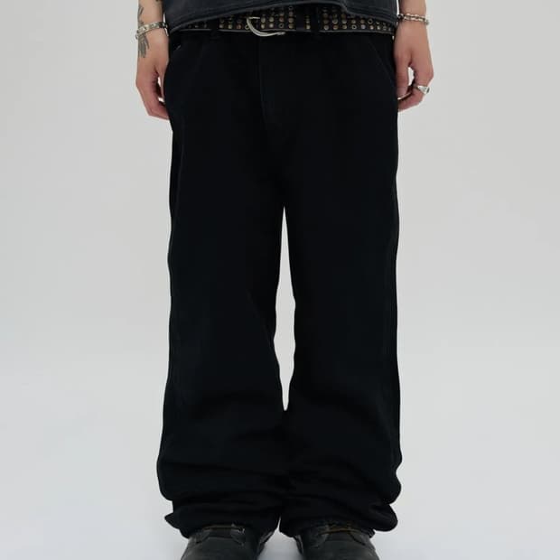 CURVED FLARE DENIM [BLACK]