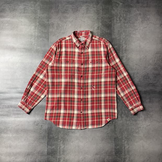 CARHARTT 칼하트 빈티지 레드 체크 워크 셔츠 A00413