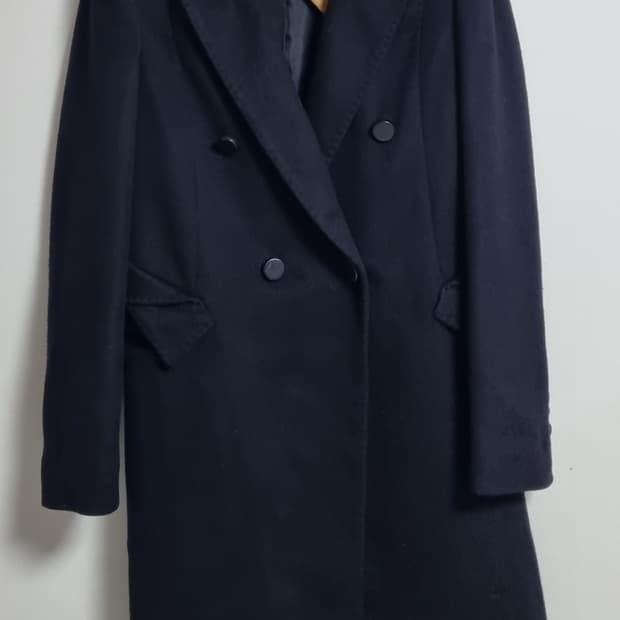 XS (44) 한섬 마인 블랙 캐시미어100% 코트