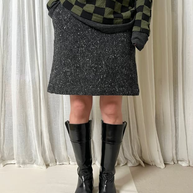 80s 꼼데가르송 프랑스 트위드 스커트 Comme des garcons