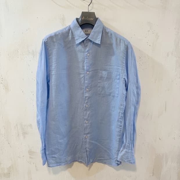 유니클로 린넨 하늘색 셔츠 M