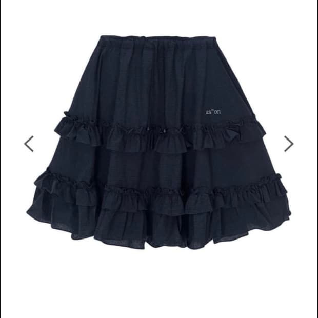 애즈온 체크 캉캉 미디 스커트 네이비