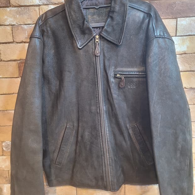 90' Lee 리 가죽 자켓 브라운 100