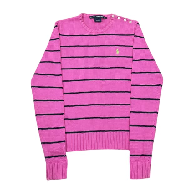 폴로 랄프로렌 스포츠 스트라이프 니트 핑크 M
