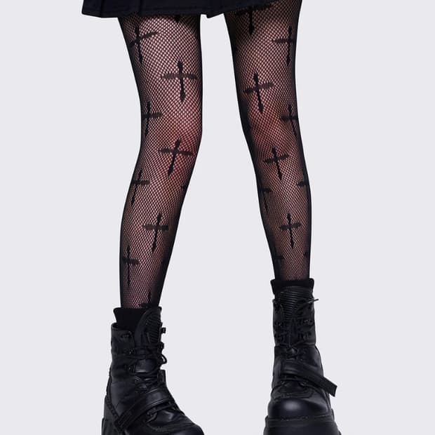 Minga London CROSS DIAMOND FISHNET TIGHT
