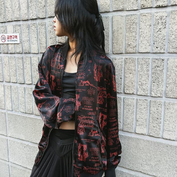 히스테릭글래머 데빌 아트워크 패턴 블루종