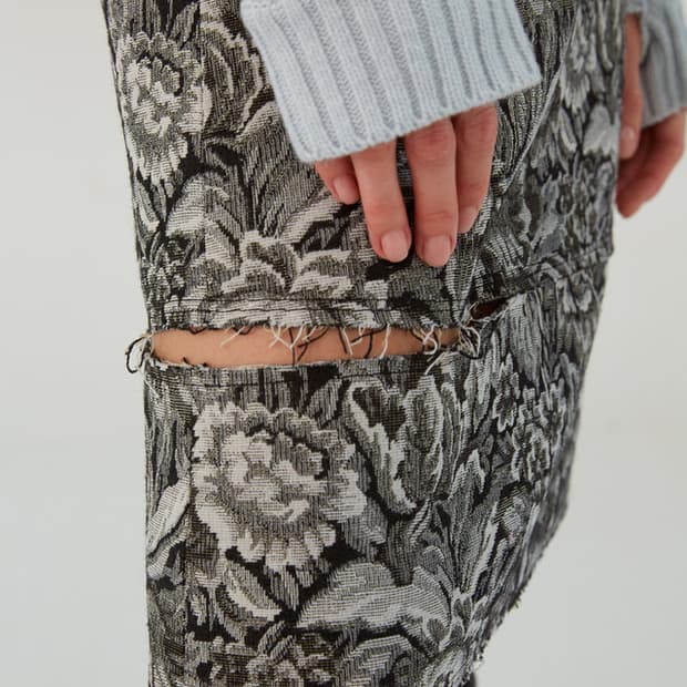 OEF 자카드 슬릿 스커트