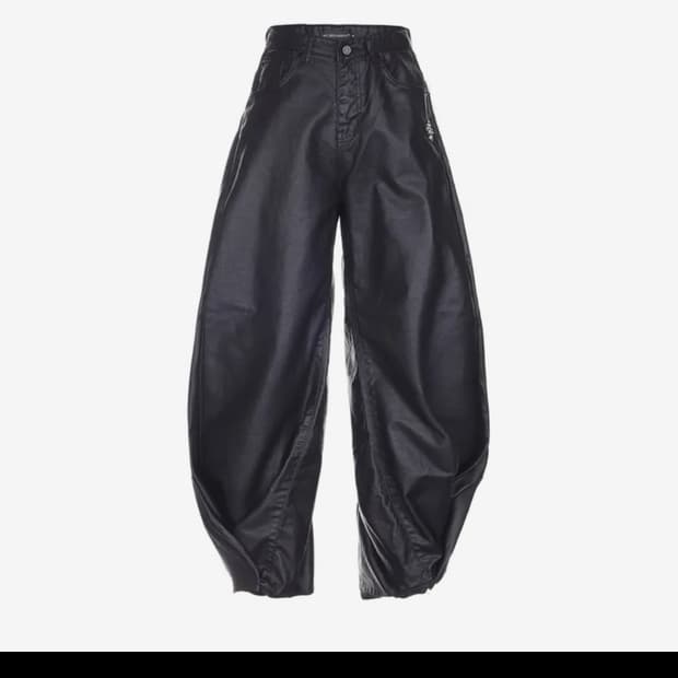 써저리 더블 폴딩 오버 와이드 배기 진