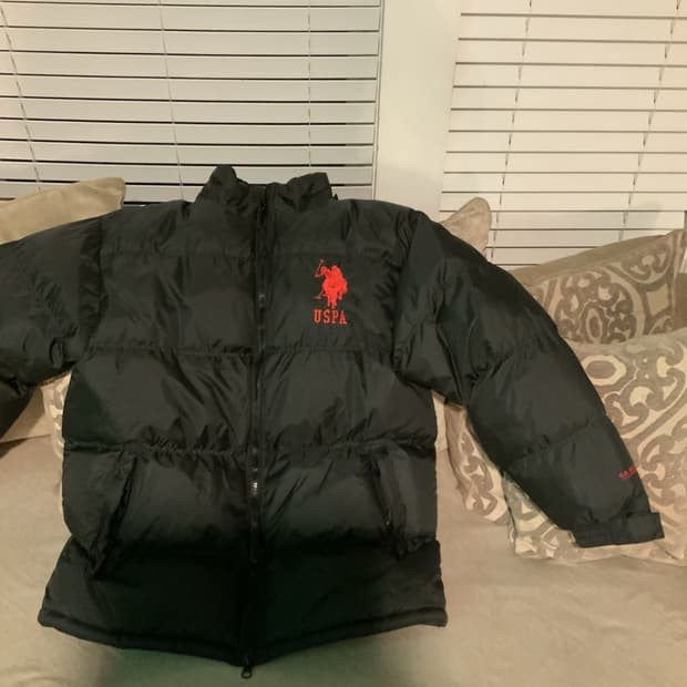 US 폴로 아센 블랙 푸퍼 패딩 자켓