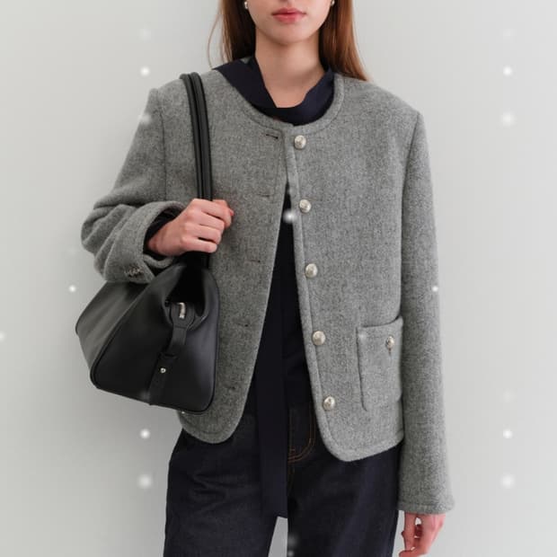 던스트 클래식 트위드 자켓 MELANGE GREY