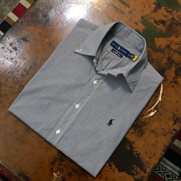 폴로랄프로렌 블랙 핀 깅엄 체크 셔츠 남성 102 여성 55 66