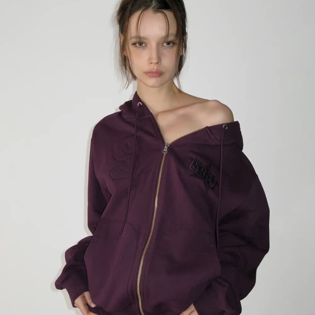 (1회착)썬번프로젝트 로고 패치 후드집업 LOGO Hood zip up