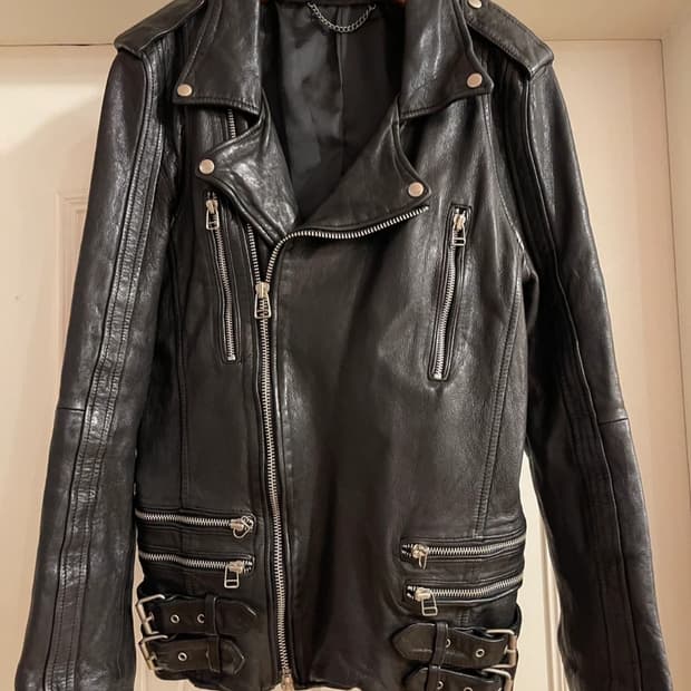 워싱 리얼램스킨 레더자켓 블랙/ S사이즈 
