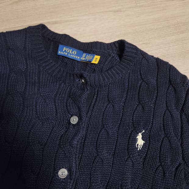 폴로 랄프로렌 네이비 꽈배기 가디건