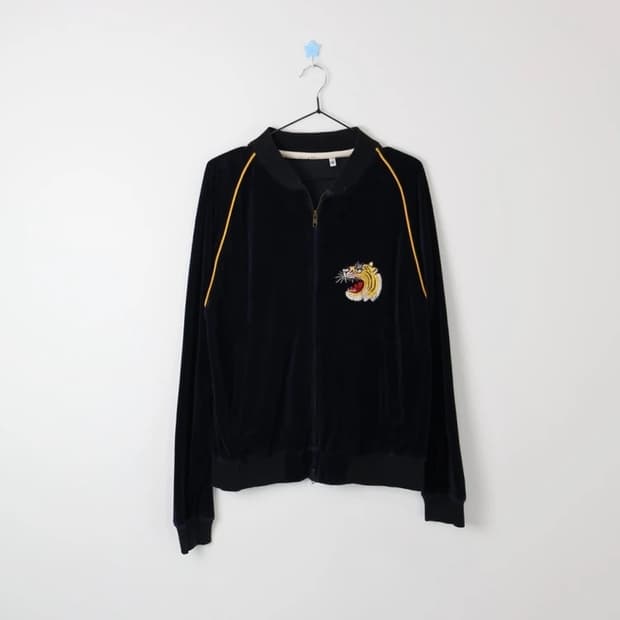 Japan Tiger Embroidery Zip Jacket