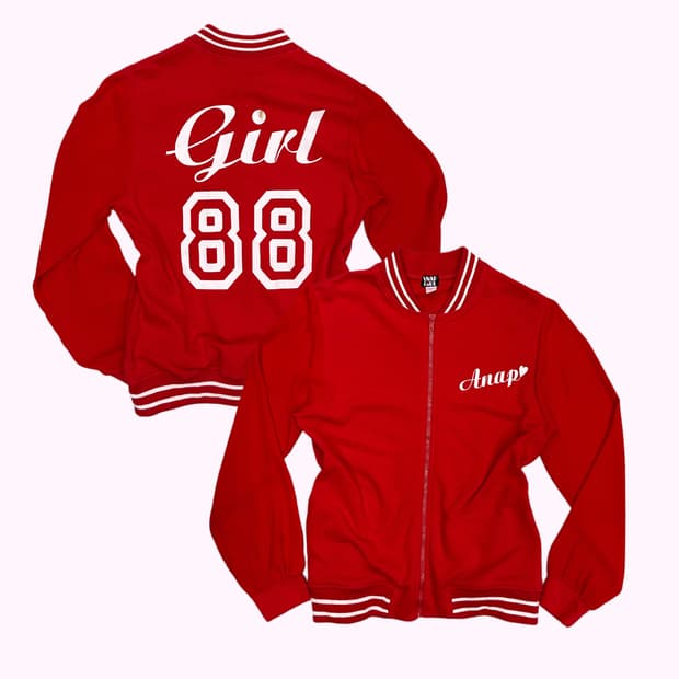 ANAP GIRL red logo sweat zip-up
