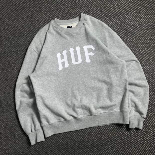 HUF 아치로고 크루넥 맨투맨 y 4725