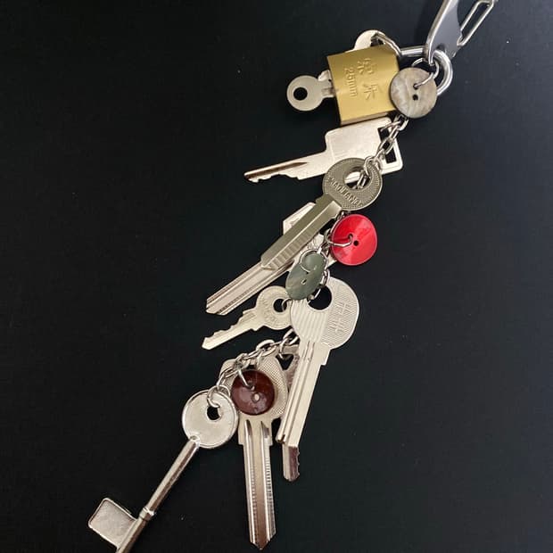 빈티지 키 & 브라스 자물쇠 메탈 키링