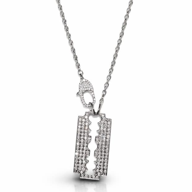 (Made)나나 펑크 빈티지 오네갸루 큐빅 써지컬스틸 목걸이 