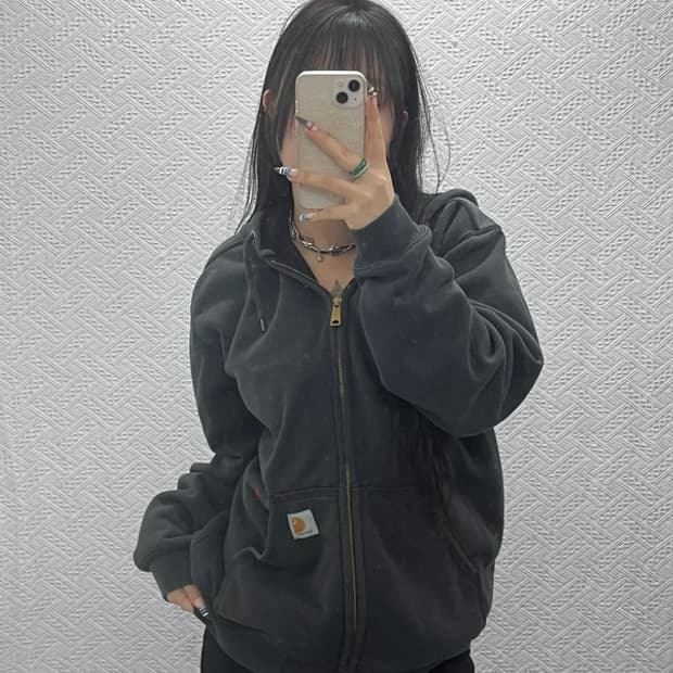 칼하트 캐주얼 빈티지 써멀 후드집업 S C07880