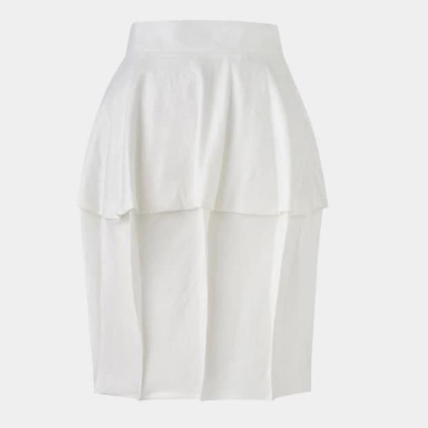 새상품) 드래곤블루스 크루즈 입체 미디 스커트 아이보리 M