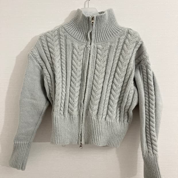 투웨이 니트 집업 가디건 라이트그레이