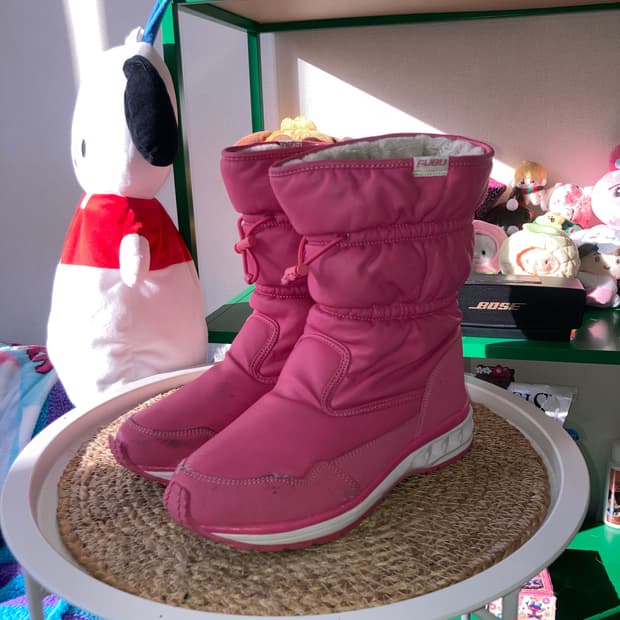 후부 갸루 하구미 사와코 하치 나나 핑크 퍼 부츠 250