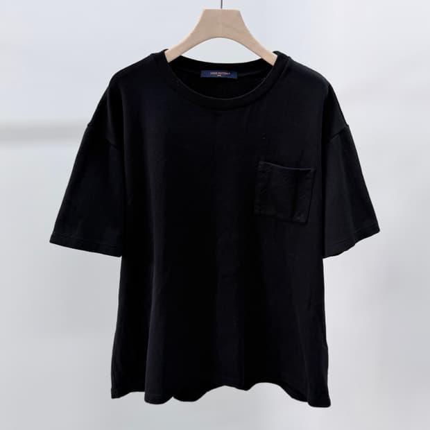 [S급/2XL] 루이비통 LV 모노그램 포켓 반팔 니트 블랙