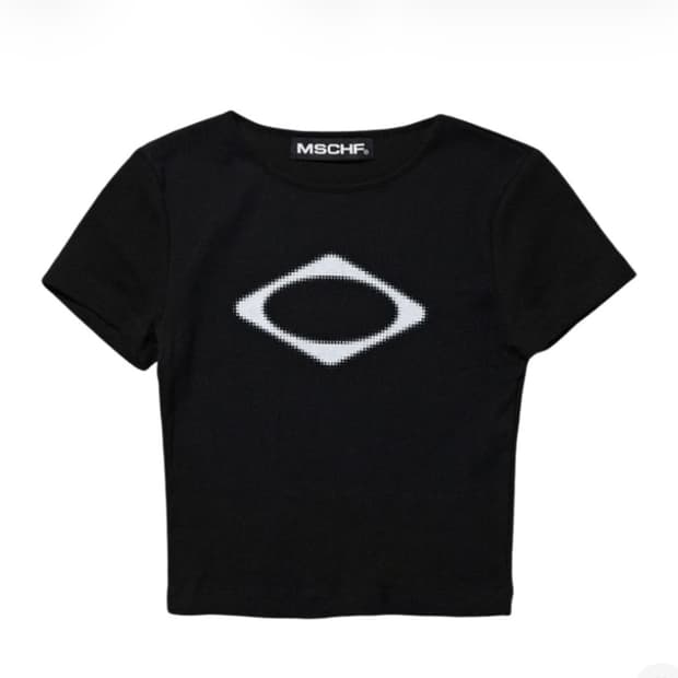 미스치프 롬버스 블러 티셔츠 미니 블랙