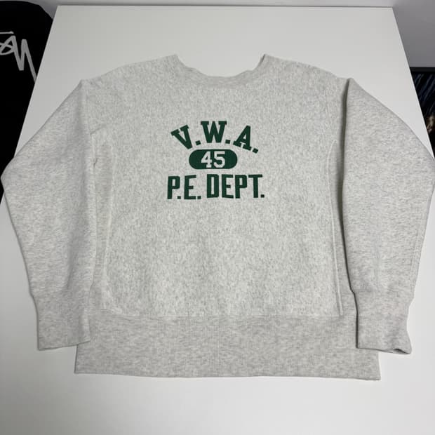 챔피온 리버스위브 블루택 프린팅 스웻셔츠 M