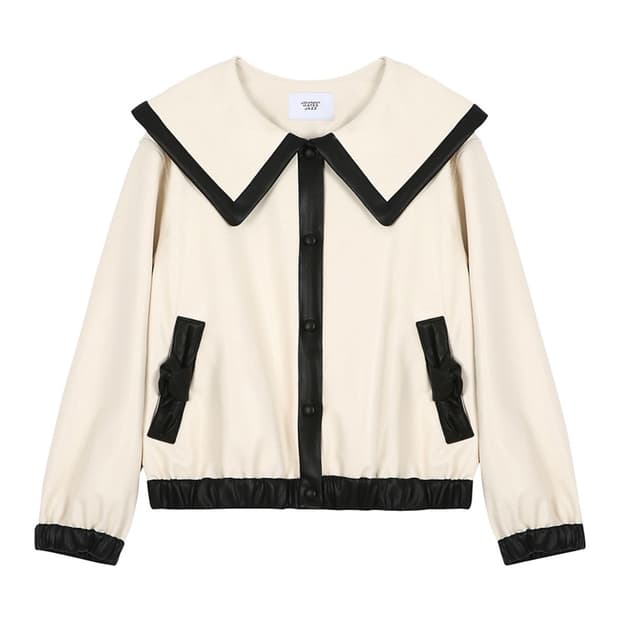 쟈니헤잇재즈 에코 레더 점퍼 아이보리 [임수향, 박하선 착용]