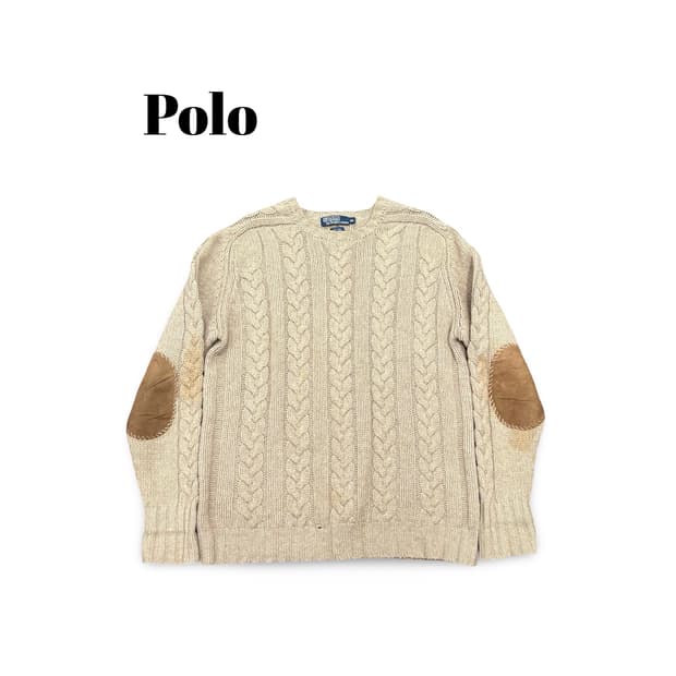 (100)폴로앨보패치니트