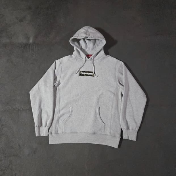 슈프림 카모 박스로고 후드티 XL 애쉬그레이