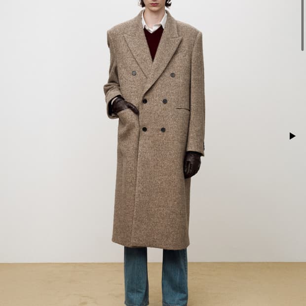 토니웩 울 알파카 더블 코트 베이지