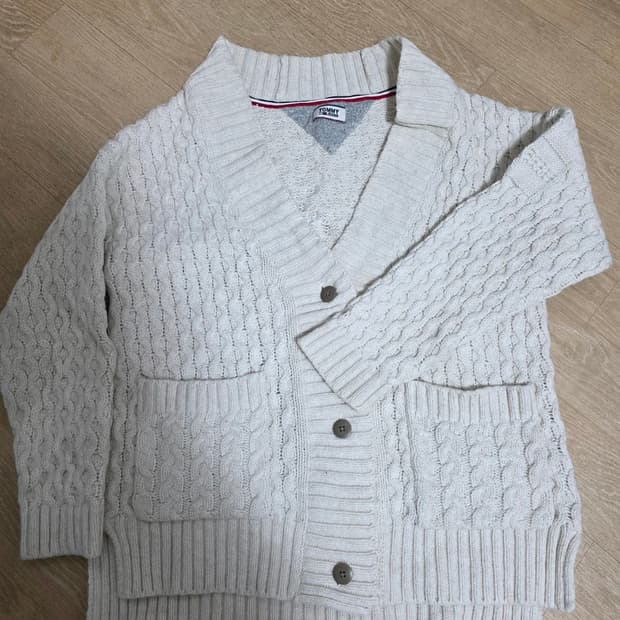 타미 여성 케이블 니트 가디건 아이보리