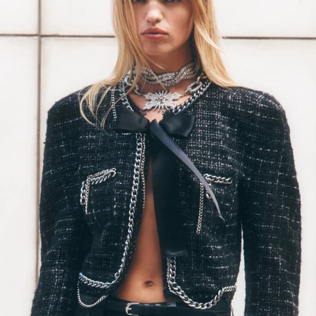 [고윤정님 착용] R13 체인 숄더 트위드 자켓