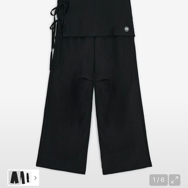 허그유어스킨 스커트 레이어드 팬츠 블랙