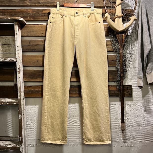 [34]90's 리바이스 501 USA 크림옐로우 데님 팬츠 S41