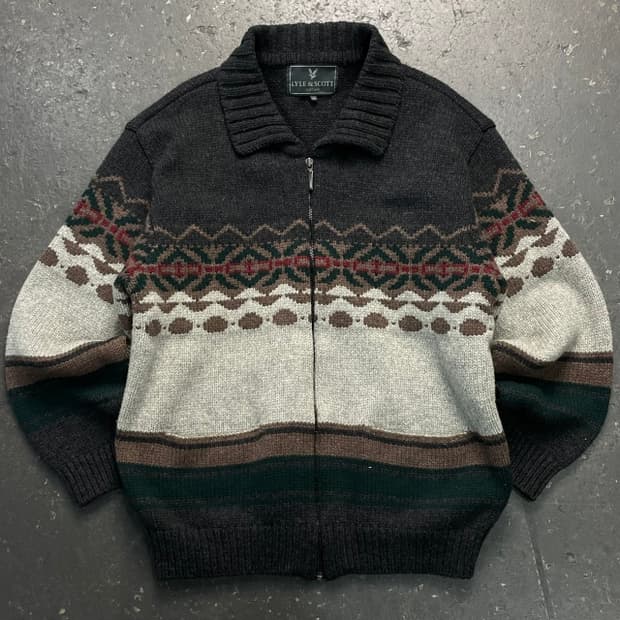 100 라일앤스콧 노르딕 코위찬 니트집업