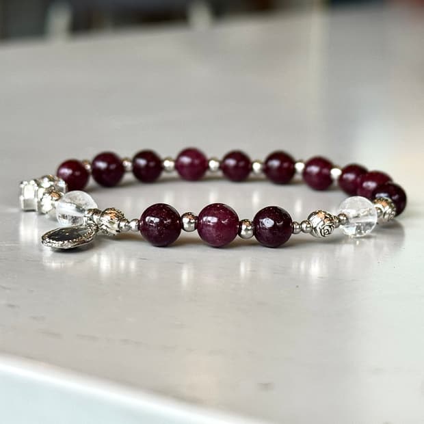 (맞춤) 천연석 가넷 백수정 묵주팔찌 원석팔찌