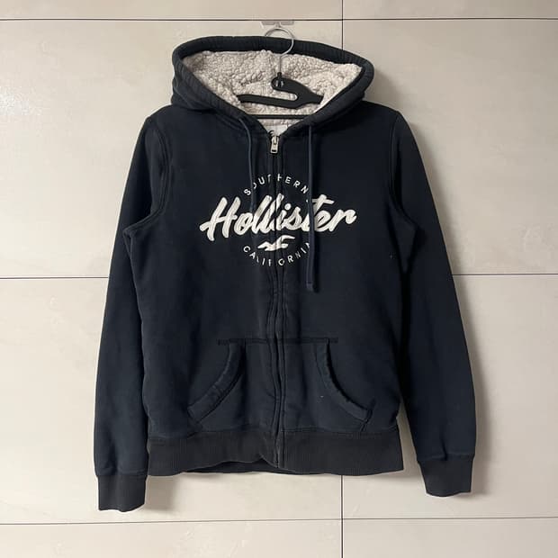 홀리스터 퍼 후드집업 블랙 [S]