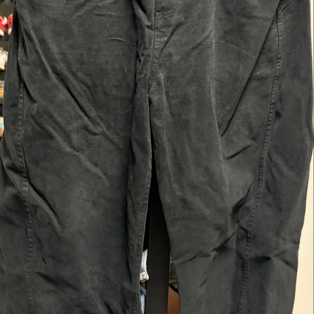 DIVEIN WASHED CURVED CHINO PANTS (BLACK)