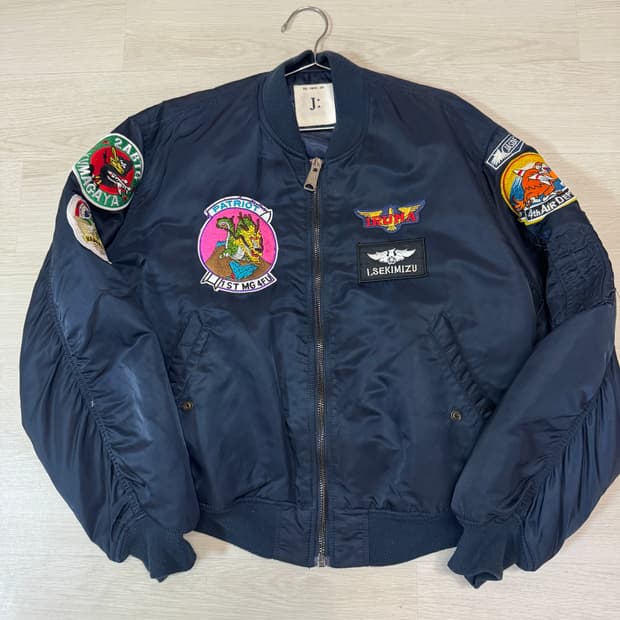 네이비 패치 ma-1 항공 봄버 자켓 L~XL