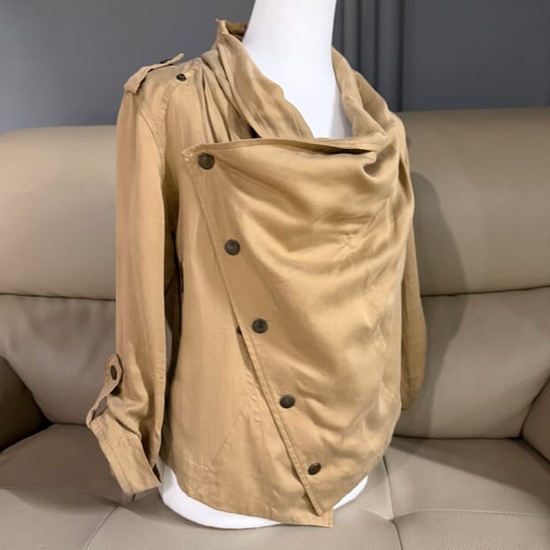side snap button drape jacket