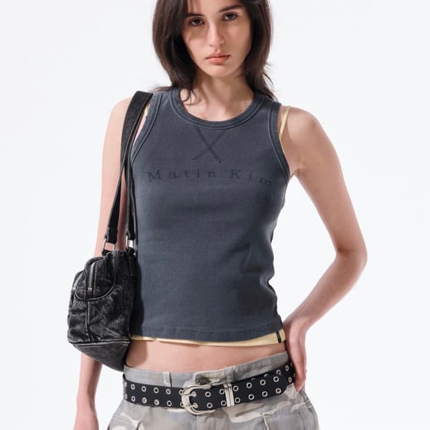 (택O) 마뗑킴 더스트 데님 원포켓 숄더백 인 블랙