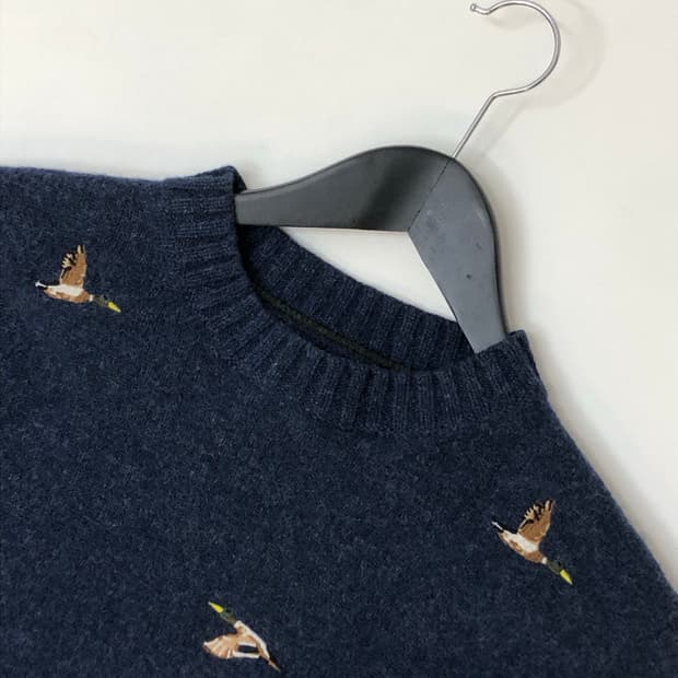 Tommy Hilfiger 타미힐피거 청둥오리 자수 니트